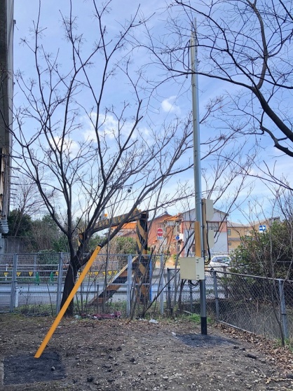 愛知県清須市の仮設現場にて仮設電源（動力・電灯）の引込電気工事NO.4