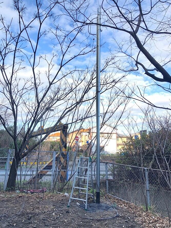愛知県清須市の仮設現場にて仮設電源（動力・電灯）の引込電気工事NO.4