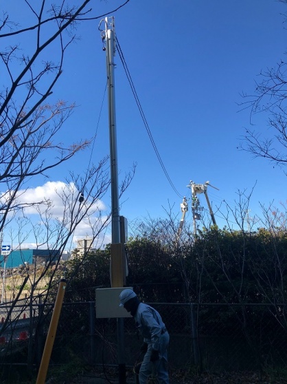 愛知県清須市の仮設現場にて仮設電源（動力・電灯）の引込電気工事NO.4