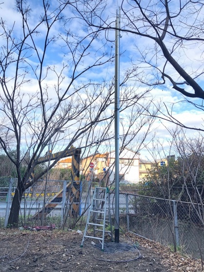 愛知県清須市の仮設現場にて仮設電源（動力・電灯）の引込電気工事NO.4