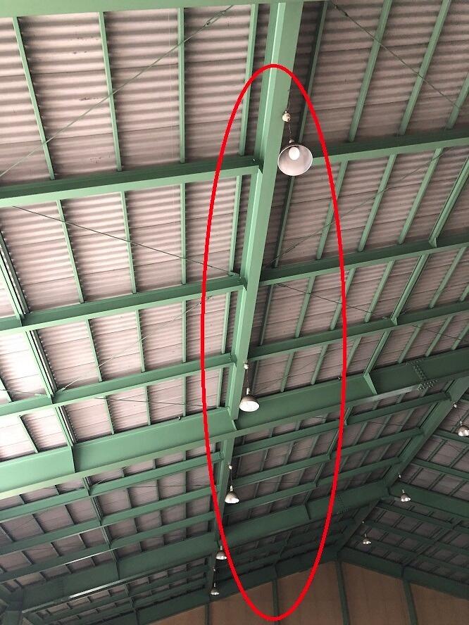 愛知県飛島村の倉庫にて高天井水銀灯などのＬＥＤ取替電気工事