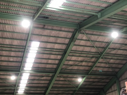愛知県飛島村の倉庫にて高天井水銀灯などのＬＥＤ取替電気工事