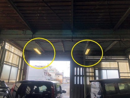 工場での照明器具取替電気工事