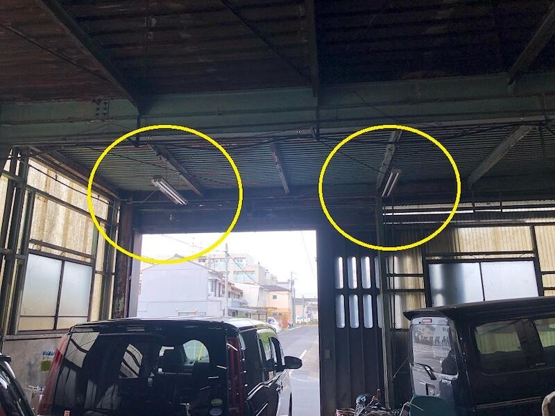 工場での照明器具取替電気工事
