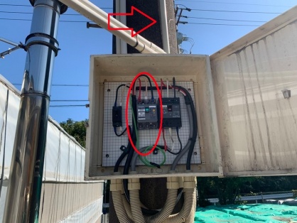 機械設置に伴う分岐開閉器新設電気工事