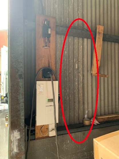 フォークリフト用のコンセント増設電気工事
