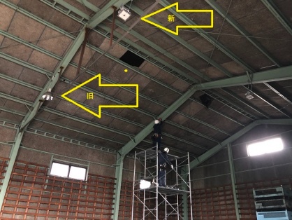 水銀灯→LED水銀灯へ取替電気工事