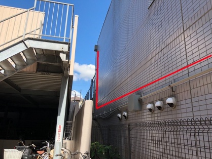 動力電源線の引込口配線工事