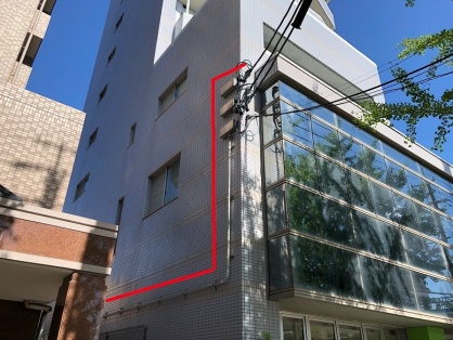 動力電源線の引込口配線工事