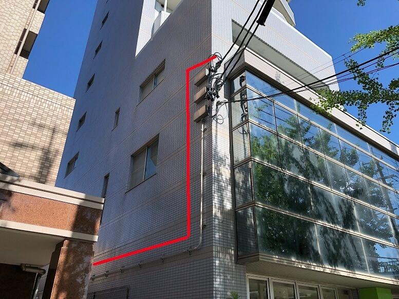 動力電源線の引込口配線工事