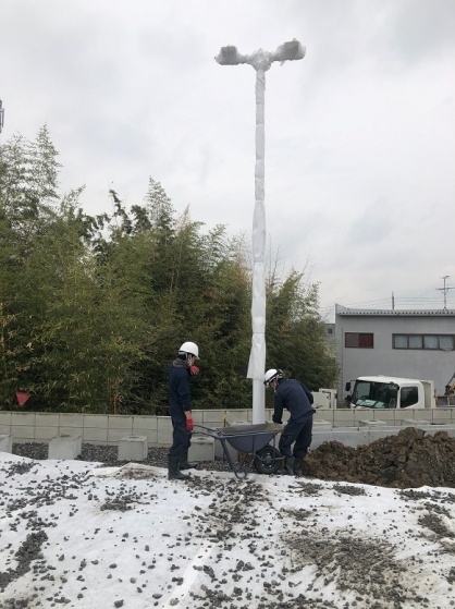 屋外駐車場新設にかかる投光器新設等電気工事