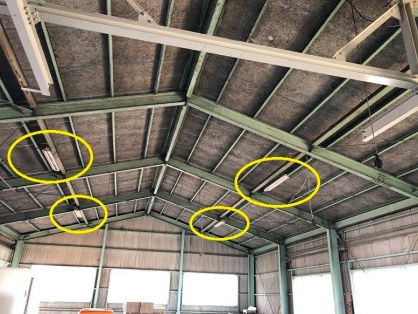 高天井照明器具　電気工事