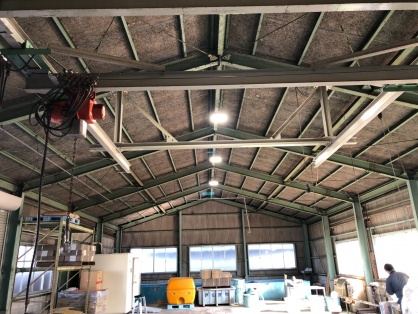 高天井照明器具　電気工事