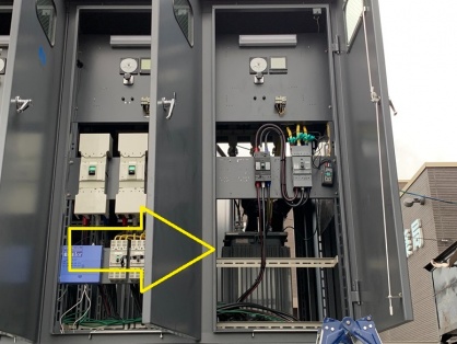 機械設置に伴うトランス及び電源ブレーカー増設電気工事