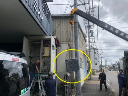 機械設置に伴うトランス及び電源ブレーカー増設電気工事